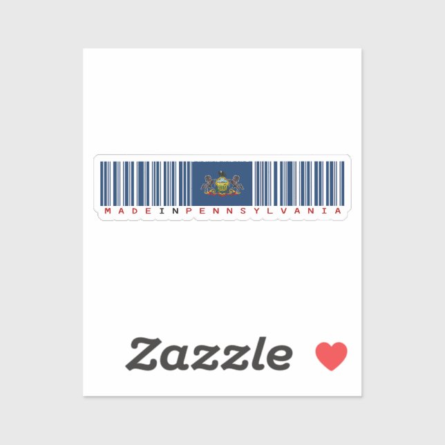 Made in Pennsylvania Barcode Flag State Pride (Sheet)