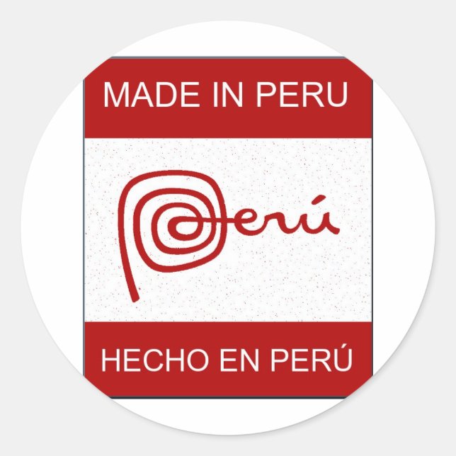 Made In Peru Classic Round Sticker (Front)