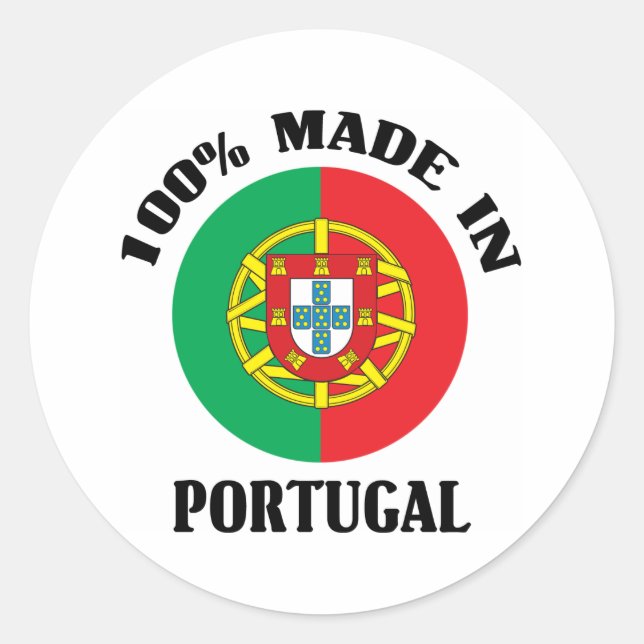 Made In Portugal Classic Round Sticker (Front)