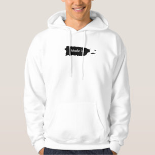 Made in Puerto Rico. Black Puerto Rican Map Hoodie