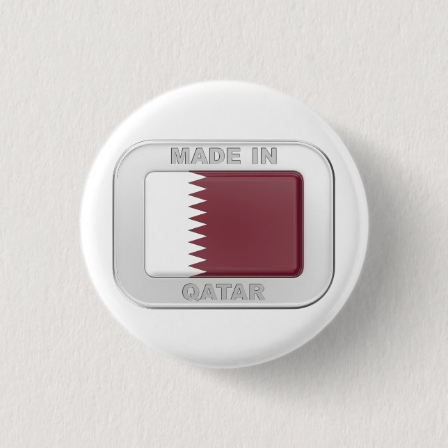 Made in Qatar 1 Inch Round Button (Front)