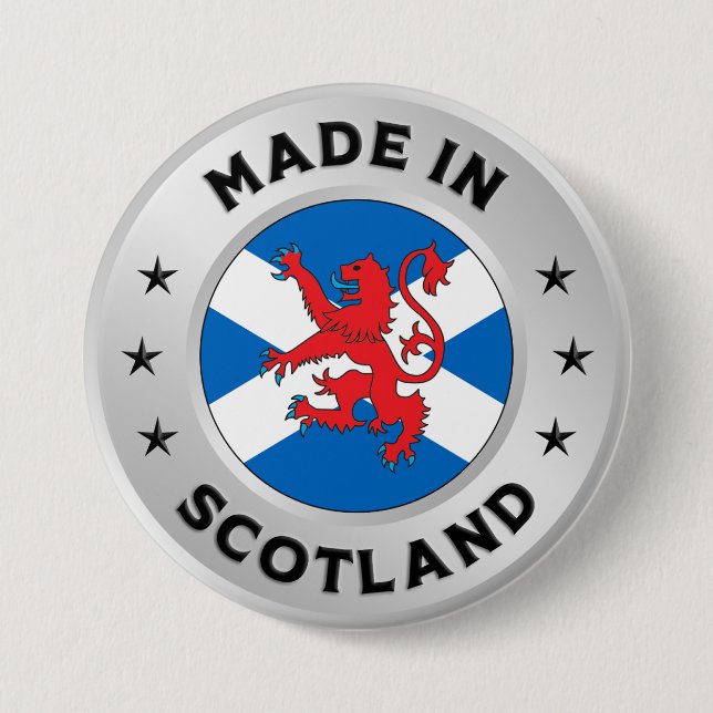 Made In Scotland 3 Inch Round Button (Front)