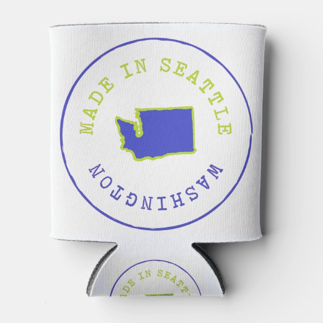 Made in Seattle Stamp Can Cooler (Front)