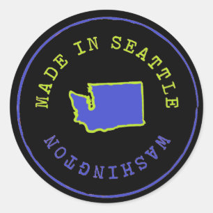 Made in Seattle Stamp Classic Round Sticker