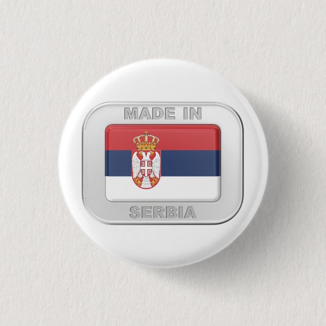 Made in Serbia 1 Inch Round Button (Front)