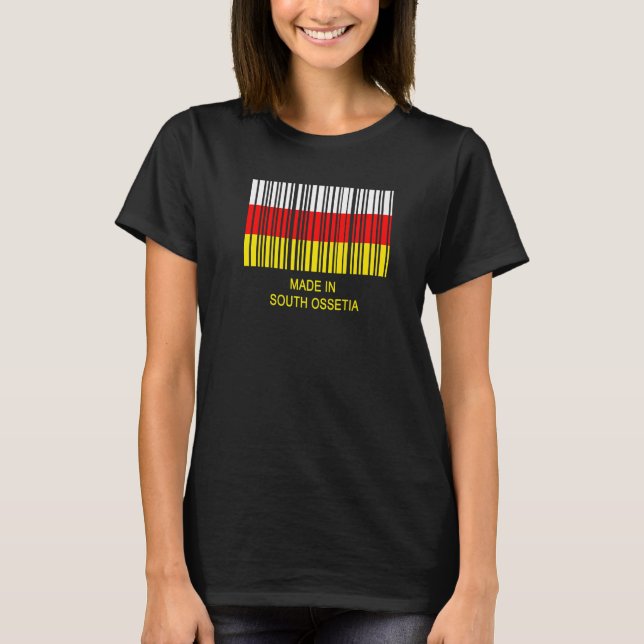 Made in South Ossetia Flag Barcode Premium T-Shirt (Front)