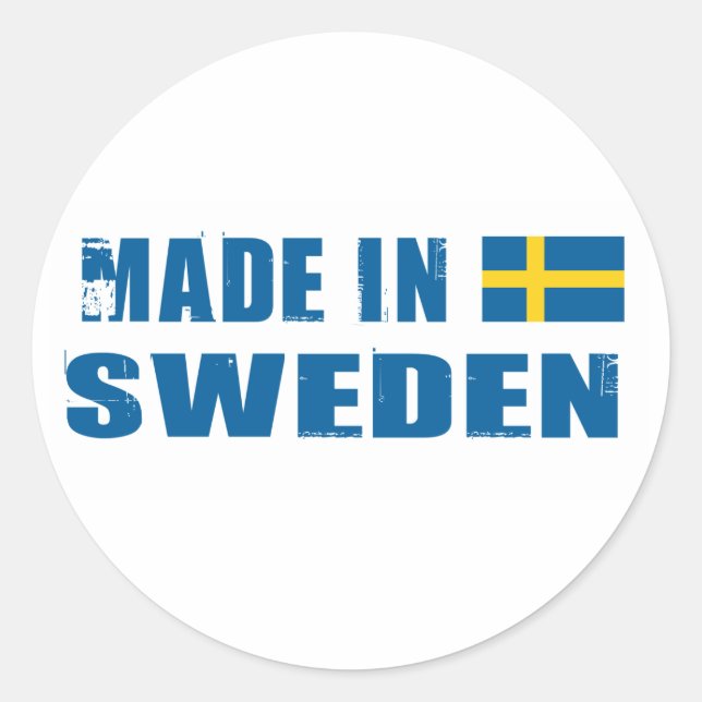 Made in Sweden Classic Round Sticker (Front)