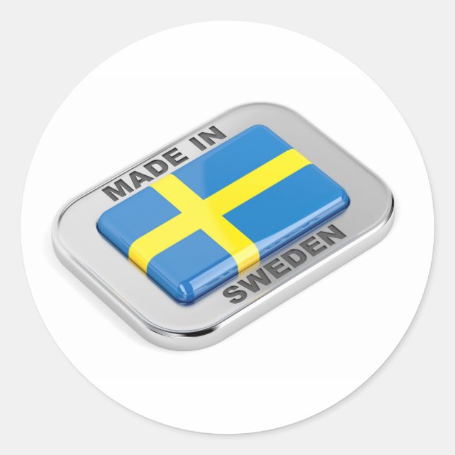 Made in Sweden Classic Round Sticker (Front)