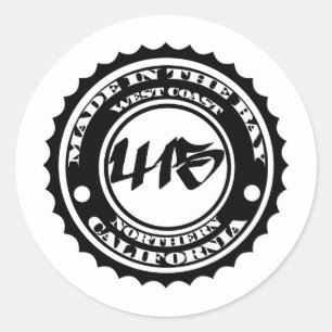Made in the 415 classic round sticker