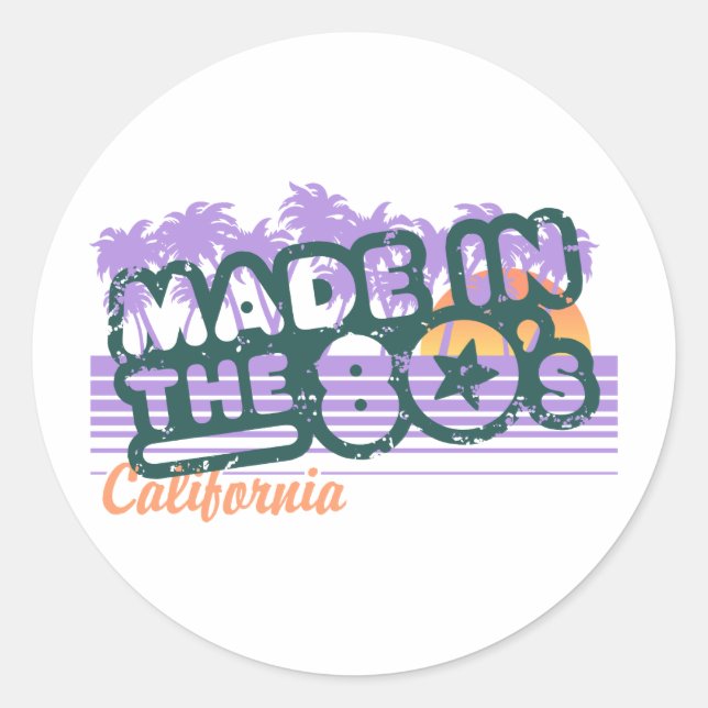 Made in the 80's classic round sticker (Front)