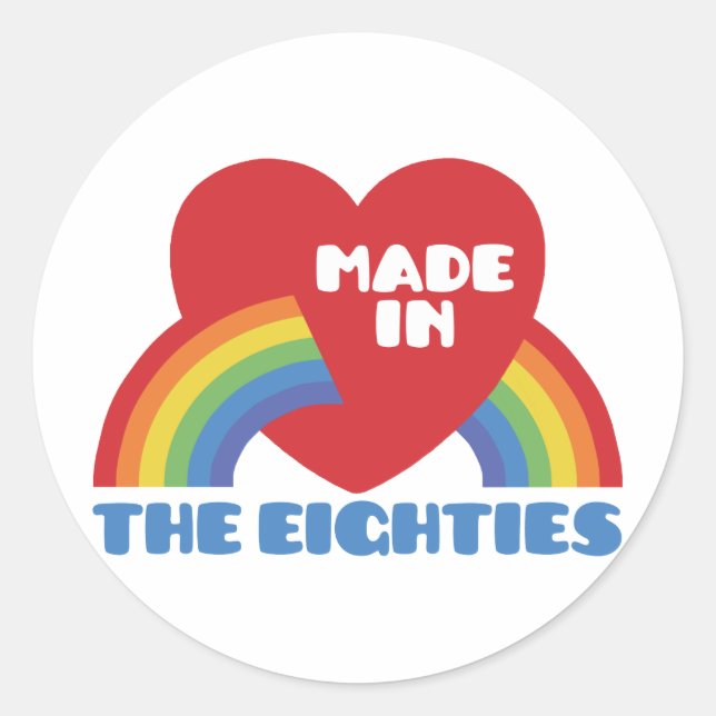 Made in the 80's classic round sticker (Front)