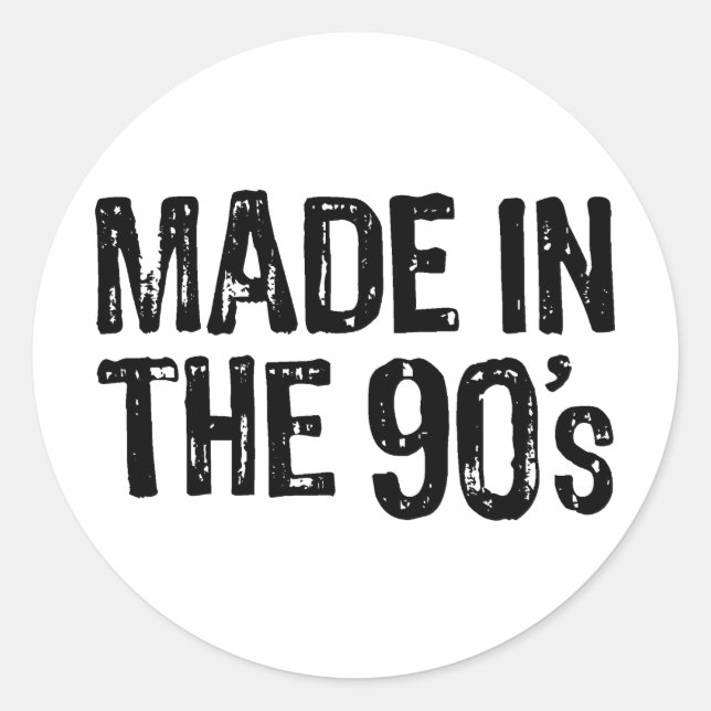 Made in the 90's classic round sticker (Front)