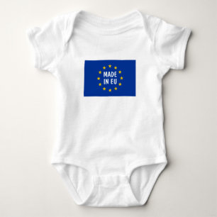 Made in the EU European Union flag funny one piece Baby Bodysuit