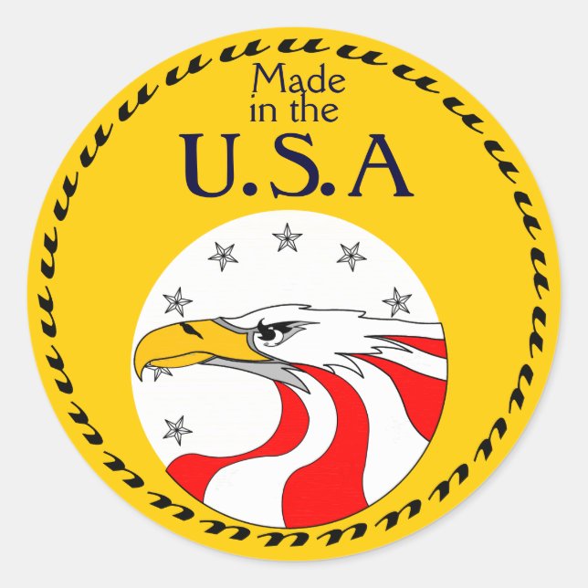 Made  in the, U.S.A. Classic Round Sticker (Front)