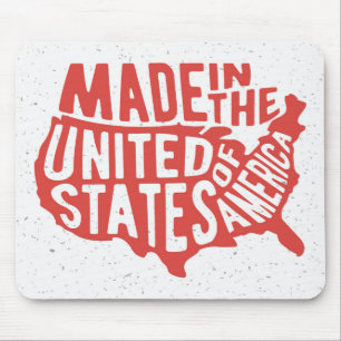 Made in the United States of America Typography Mouse Pad