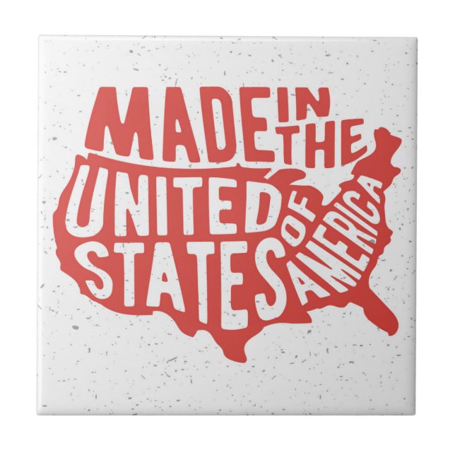 Made in the United States of America Typography Tile (Front)