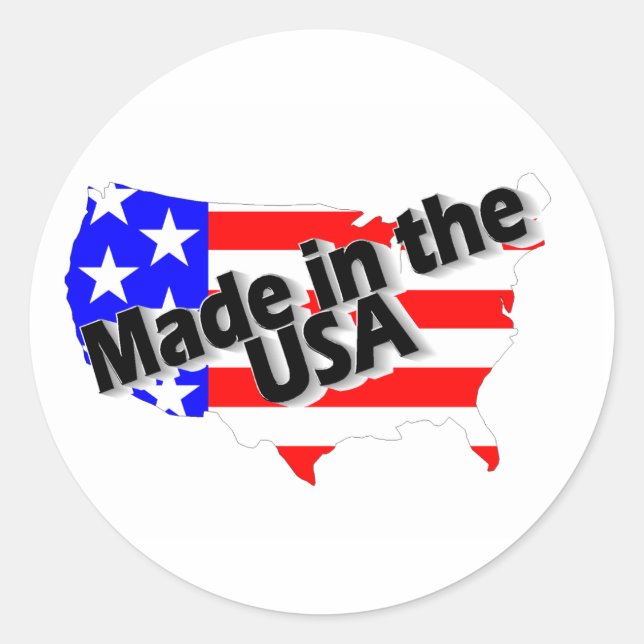 Made In The USA Classic Round Sticker (Front)