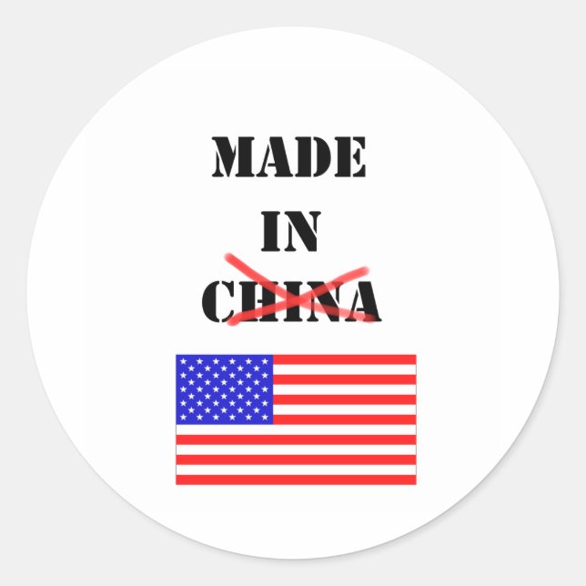 Made in the USA Classic Round Sticker (Front)