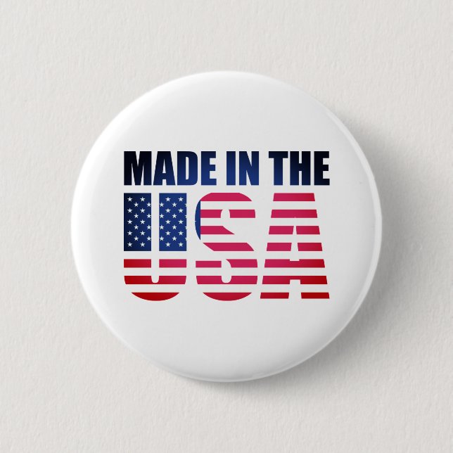 Made in the USA Flag 2 Inch Round Button (Front)