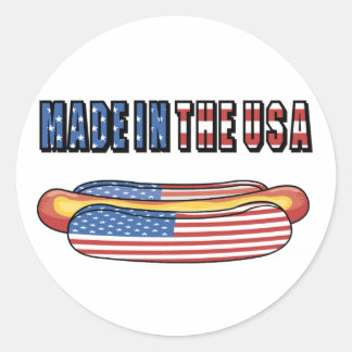 Made in the USA hotdog stickers