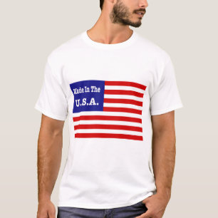 Made In The USA Red White And Blue American Flag T-Shirt
