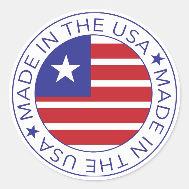 Made in the USA Round Sticker (Front)
