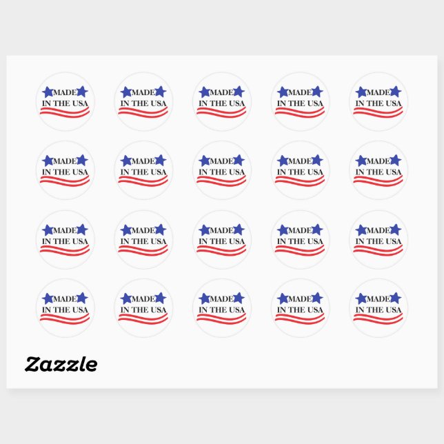Made in the USA Round Sticker (Sheet)