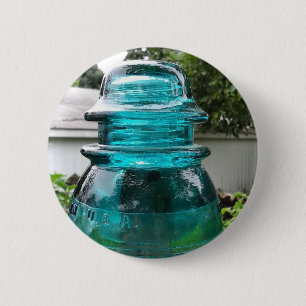 Made in the USA, Vintage Insulator 2 Inch Round Button