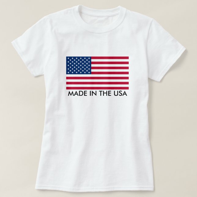 Made in The USA With Flag T-Shirt (Design Front)