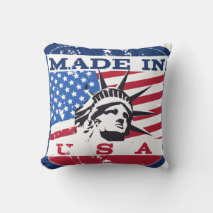 Made In USA Badge Throw Pillow