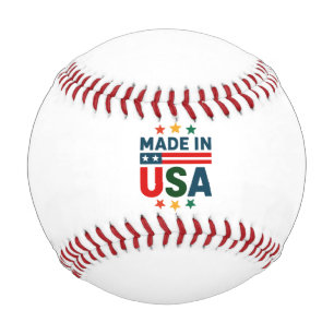 Made in usa patriotic typographic design baseball