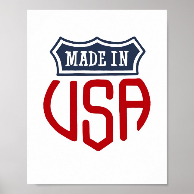Made in USA Red, Blue, And White poster (Front)