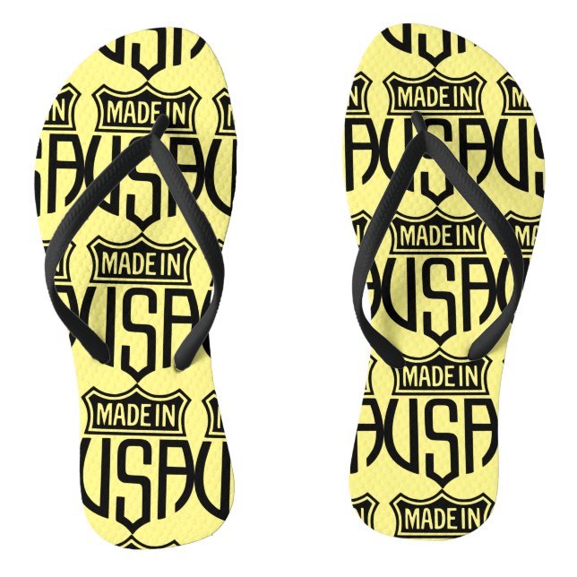 Made in USA Sign Thunder_Cove Flip Flops (Footbed)