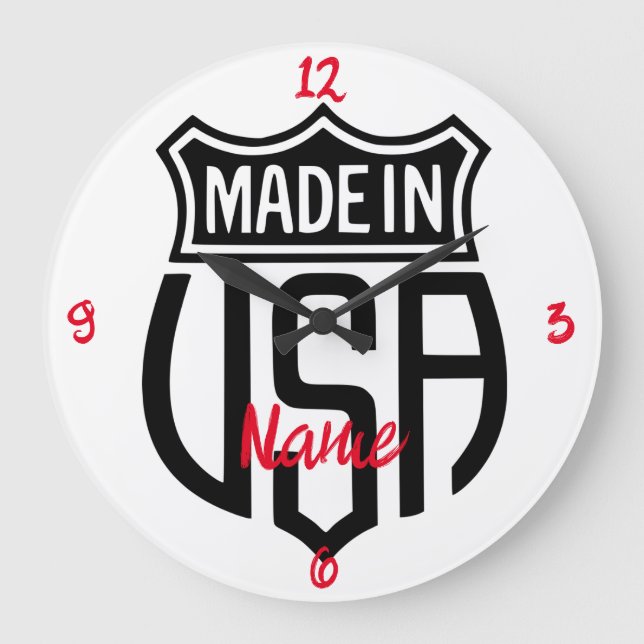 Made in USA Sign Thunder_Cove  Large Clock (Front)