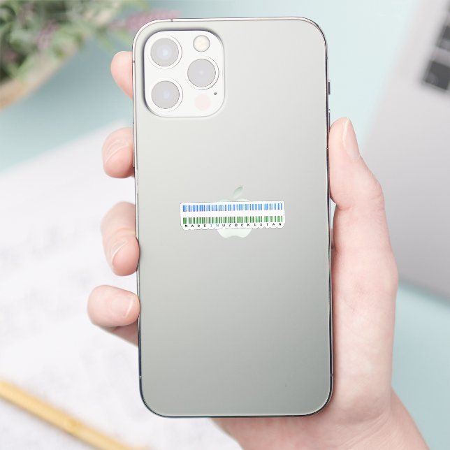 Made in Uzbekistan Barcode Flag Design (Phone)