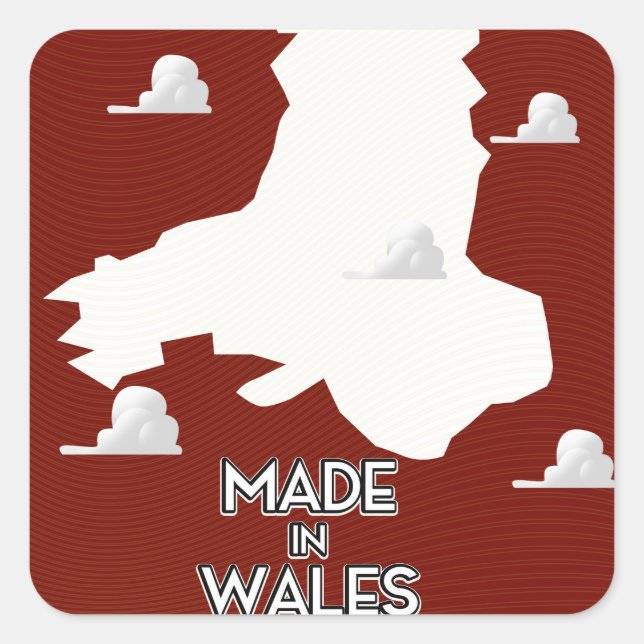 Made in Wales Square Sticker (Front)