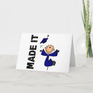 MADE IT Stick Figure Graduation Card