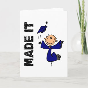 MADE IT Stick Figure Graduation Card
