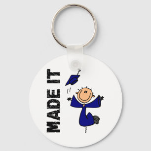 MADE IT Stick Figure Graduation Keychain