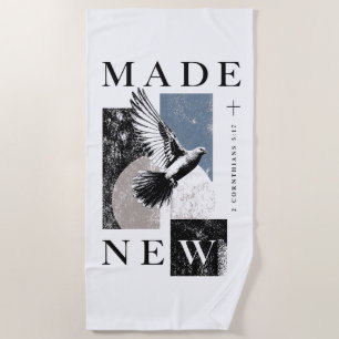 Made New 2 Corinthians 5:17 Brutalist Dove Baptism Beach Towel