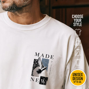 Made New 2 Corinthians 5:17 Brutalist Dove Baptism T-Shirt