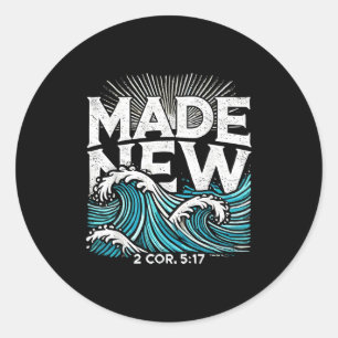 Made New Baptized Baptism  Classic Round Sticker