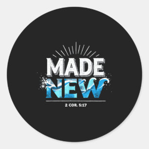 Made New Baptized Baptism  Classic Round Sticker