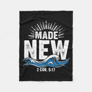 Made New Baptized Baptism  Fleece Blanket