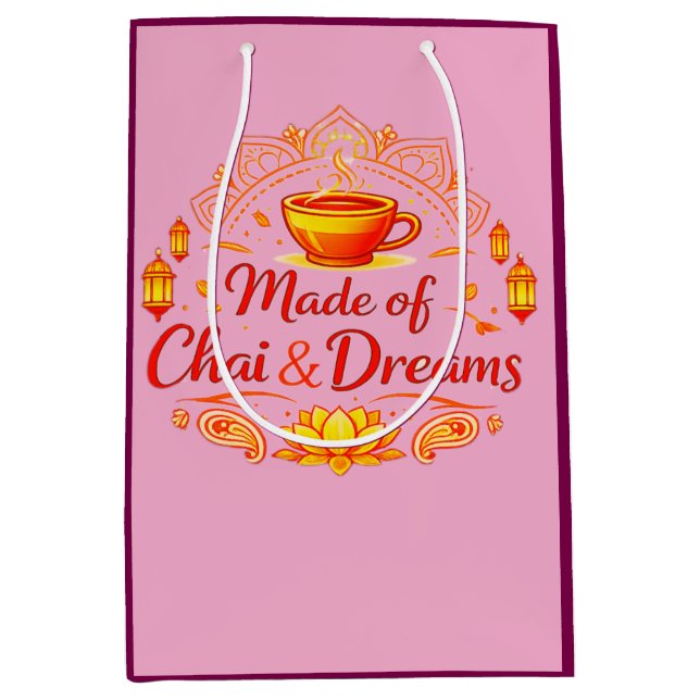 Made of Chai & Dreams – Timeless Warmth Inspired b Medium Gift Bag (Front)