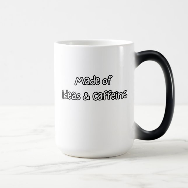 made of ideas & caffeine magic mug (Right)