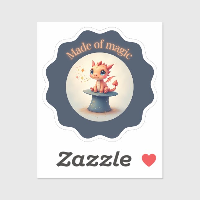 Made of Magic – Cute Dragon Sticker (Sheet)