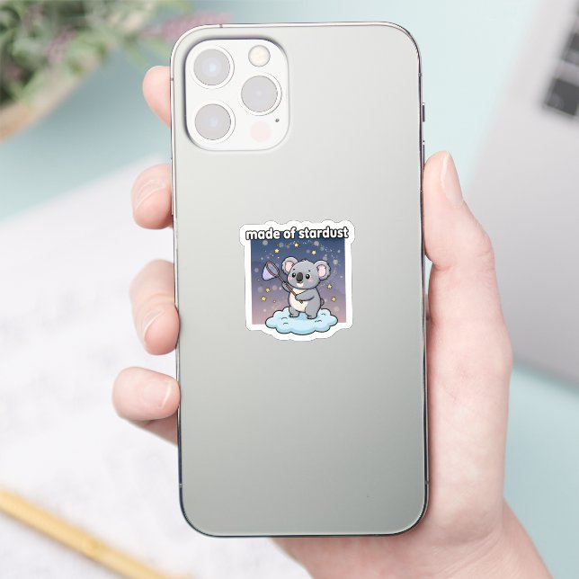 Made Of Stardust Cute Koala Sticker Cosmic Galaxy (Phone)