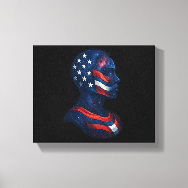 "Made of Stars & Stripes" – Celestial American Canvas Print (Front)
