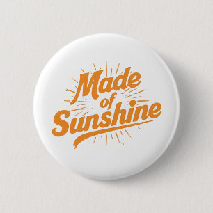 Made Of Sunshine Cute Summer Typography 2 Inch Round Button